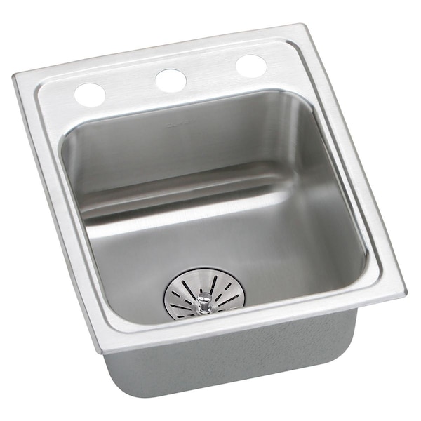 Elkay Lustertone Stainless Steel 15 X 17-1/2 X 6-1/2 Single Bowl Top Mount Ada Sink With Perfect Drain LRADQ151765PDMR2 - main
